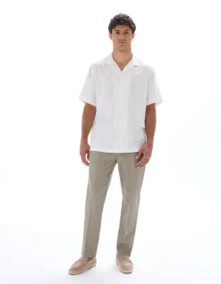 Blouse regular fit in jacquard - beige
