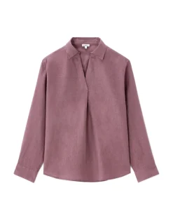 Blouse van 100% linnen - Paars