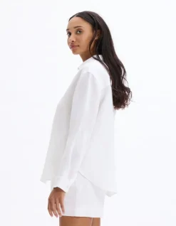 Blouse van 100% linnen - Wit