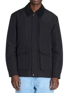 Blouson met overhemdkraag - zwart