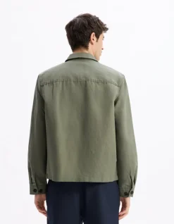 Blouson met overhemdkraag - groen