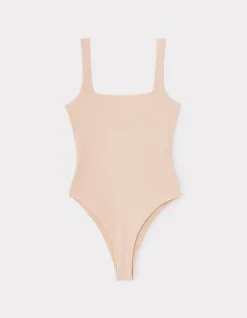 Body in tweede huidstijl met dunne bandjes – beige