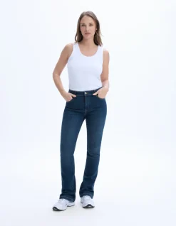 Bootcut jeans met hoge taille - blauw