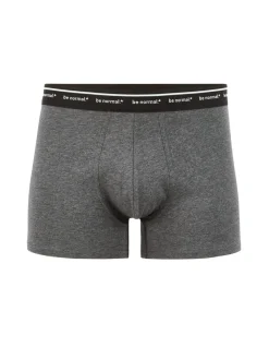 Boxer in stretchkatoen met contrasterende tailleband - antraciet