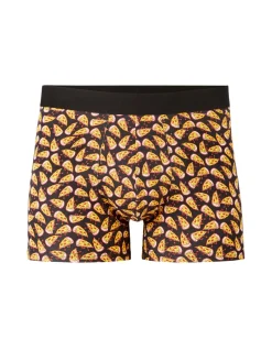 Boxershort met pizzaprint - zwart