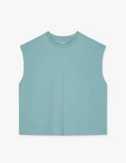 Boxy katoenen mouwloos t-shirt - groen