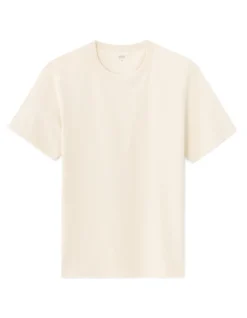 Boxy T-shirt ronde hals 100% katoen - geel