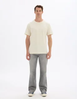 Boxy T-shirt ronde hals 100% katoen - geel
