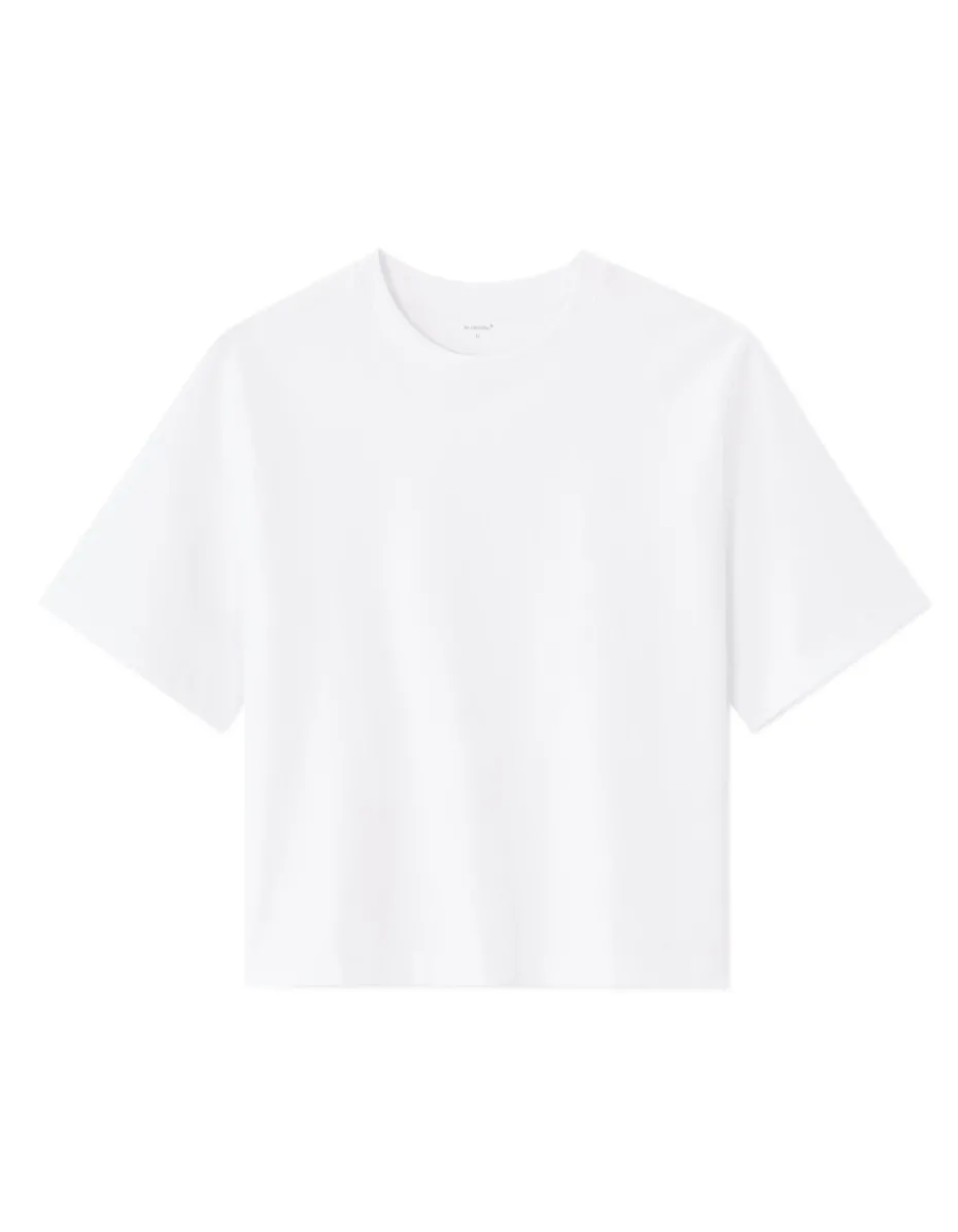 Boxy zwaar katoenen t-shirt - wit