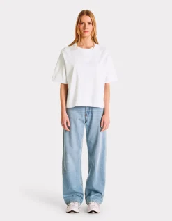 Boxy zwaar katoenen t-shirt - wit