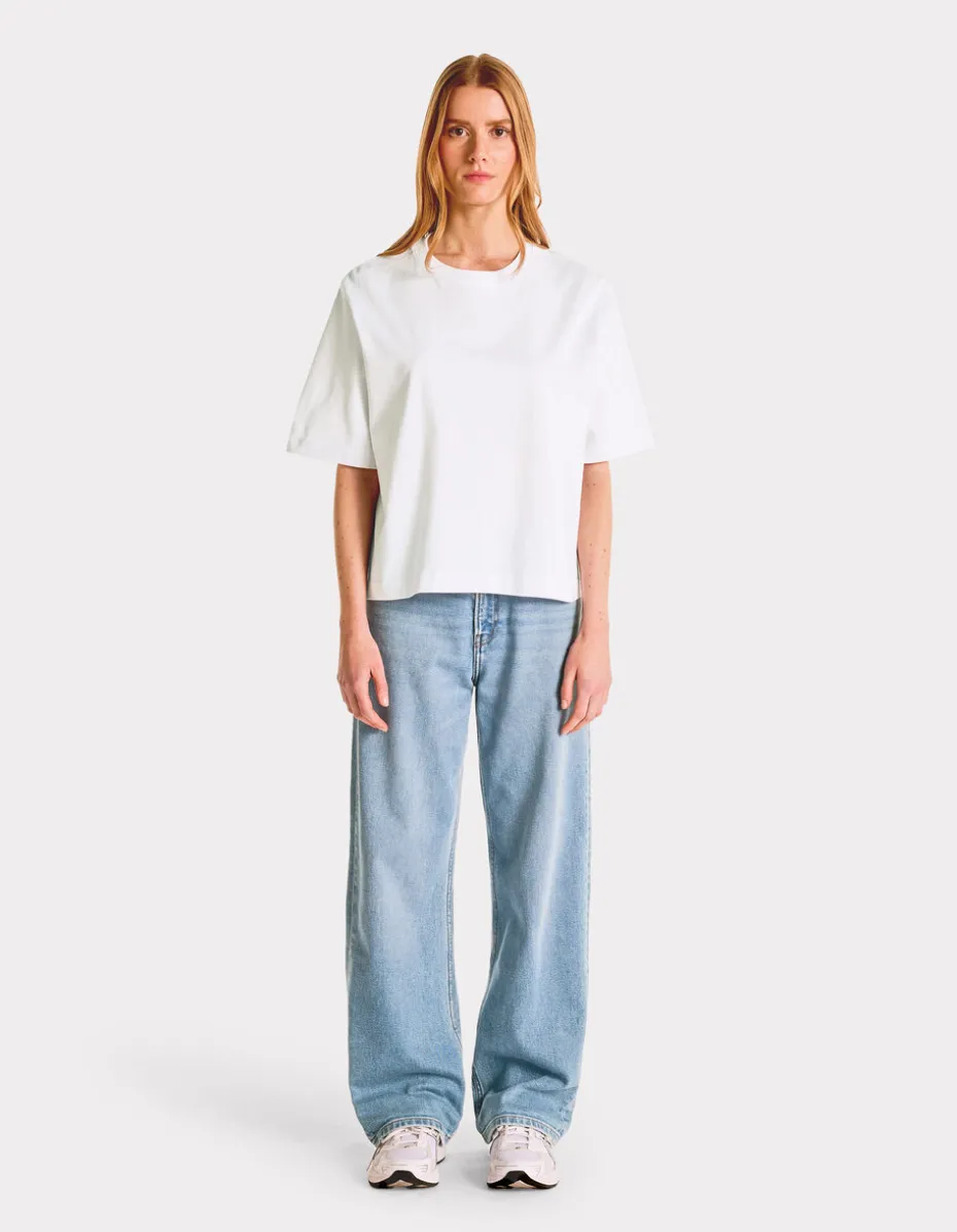 Boxy zwaar katoenen t-shirt - wit