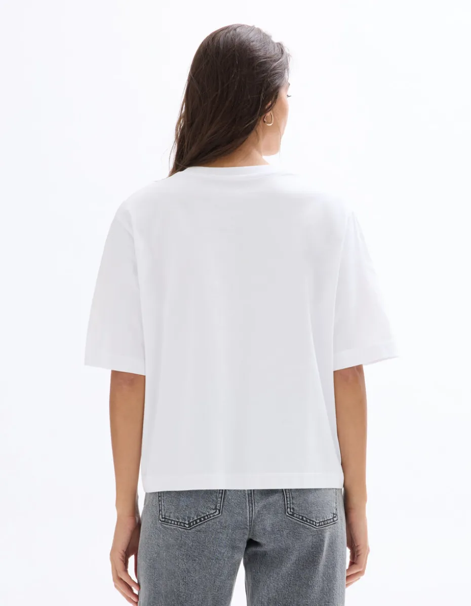 Boxy zwaar katoenen t-shirt - wit