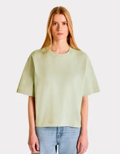 Boxy zwaar katoenen t-shirt - groen