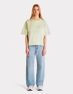 Boxy zwaar katoenen t-shirt - groen