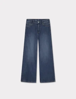 Brede enkellange jeans - blauw