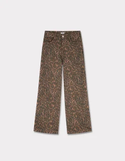 Broek met wijde enkel - luipaardprint