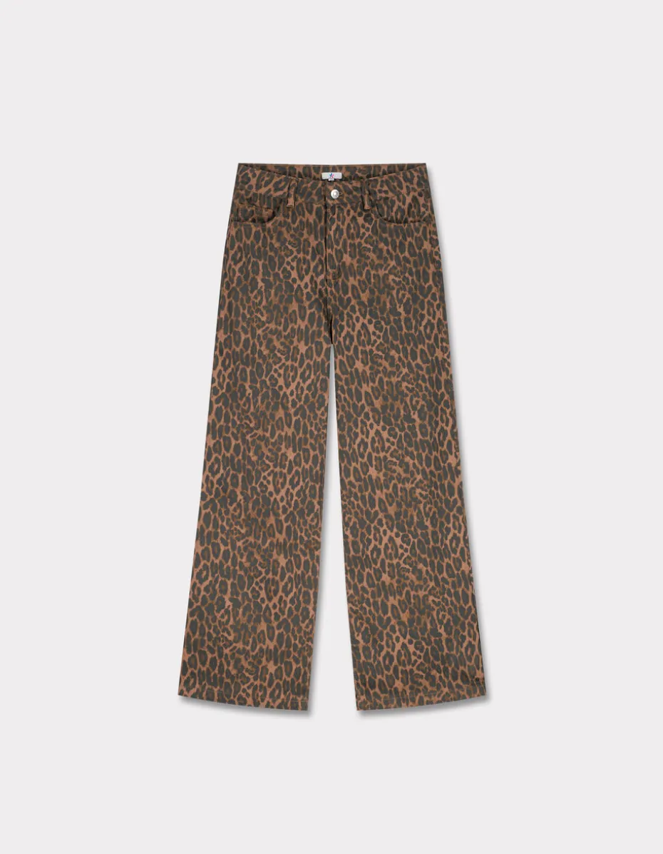 Broek met wijde enkel - luipaardprint