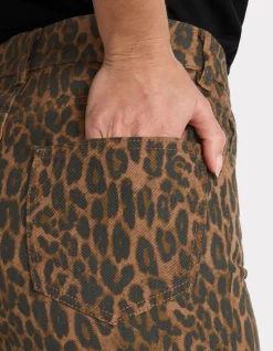 Broek met wijde enkel - luipaardprint
