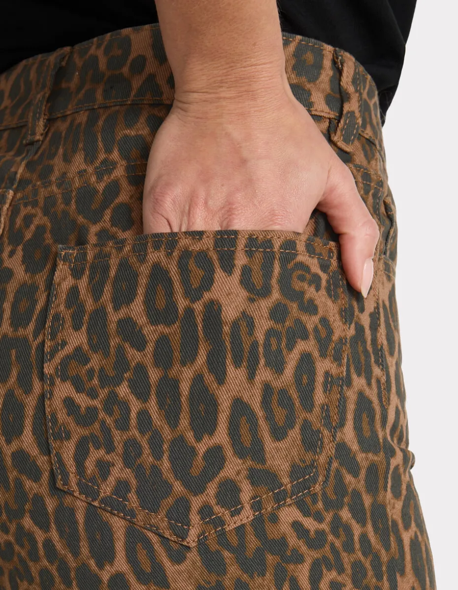 Broek met wijde enkel - luipaardprint