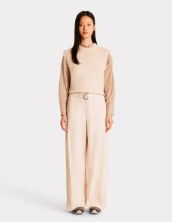 Cargobroek met riemzakken - beige