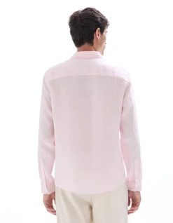 Casual regular fit overhemd 100% linnen - roze