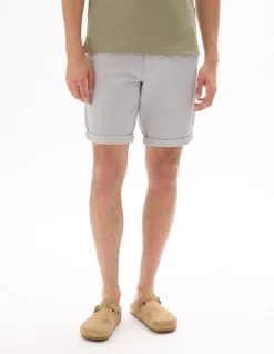 Chino Bermudashort van stretchkatoen - lichtgrijs