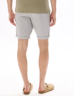 Chino Bermudashort van stretchkatoen - lichtgrijs