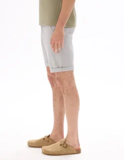 Chino Bermudashort van stretchkatoen - lichtgrijs