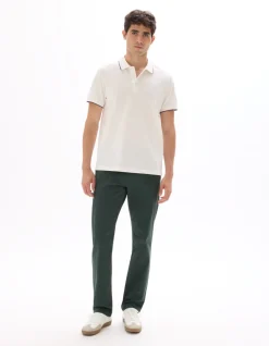 Chino broek straight fit stretch katoen - donkergroen