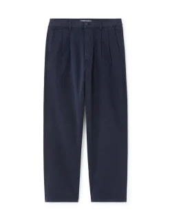 Chino loose 100% katoen stretch - marine