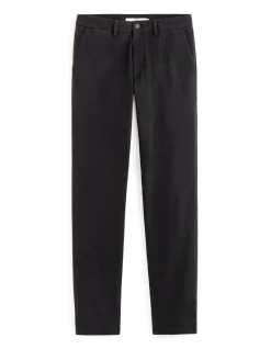 Chino straight broek van stretchkatoen - zwart