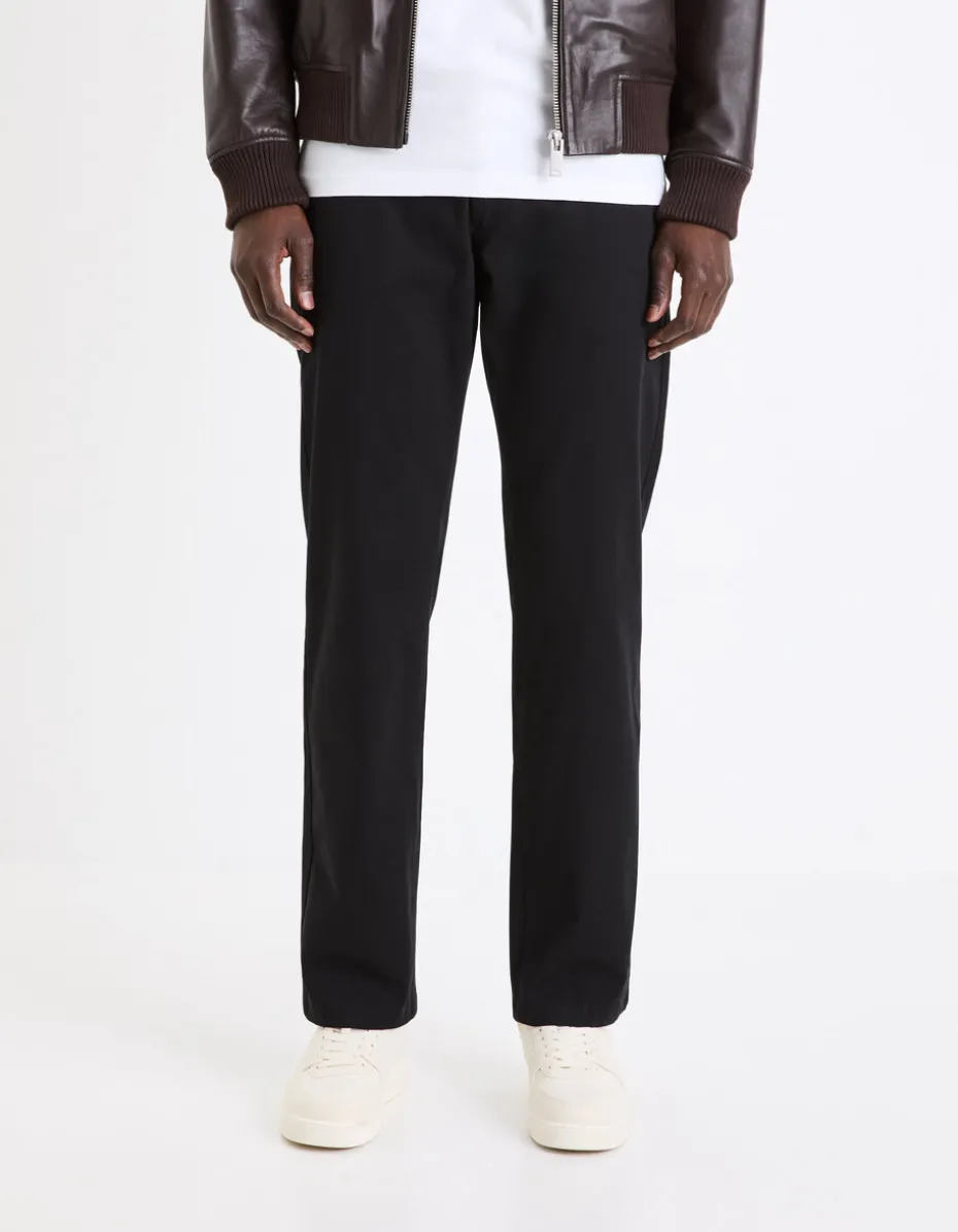 Chino straight broek van stretchkatoen - zwart