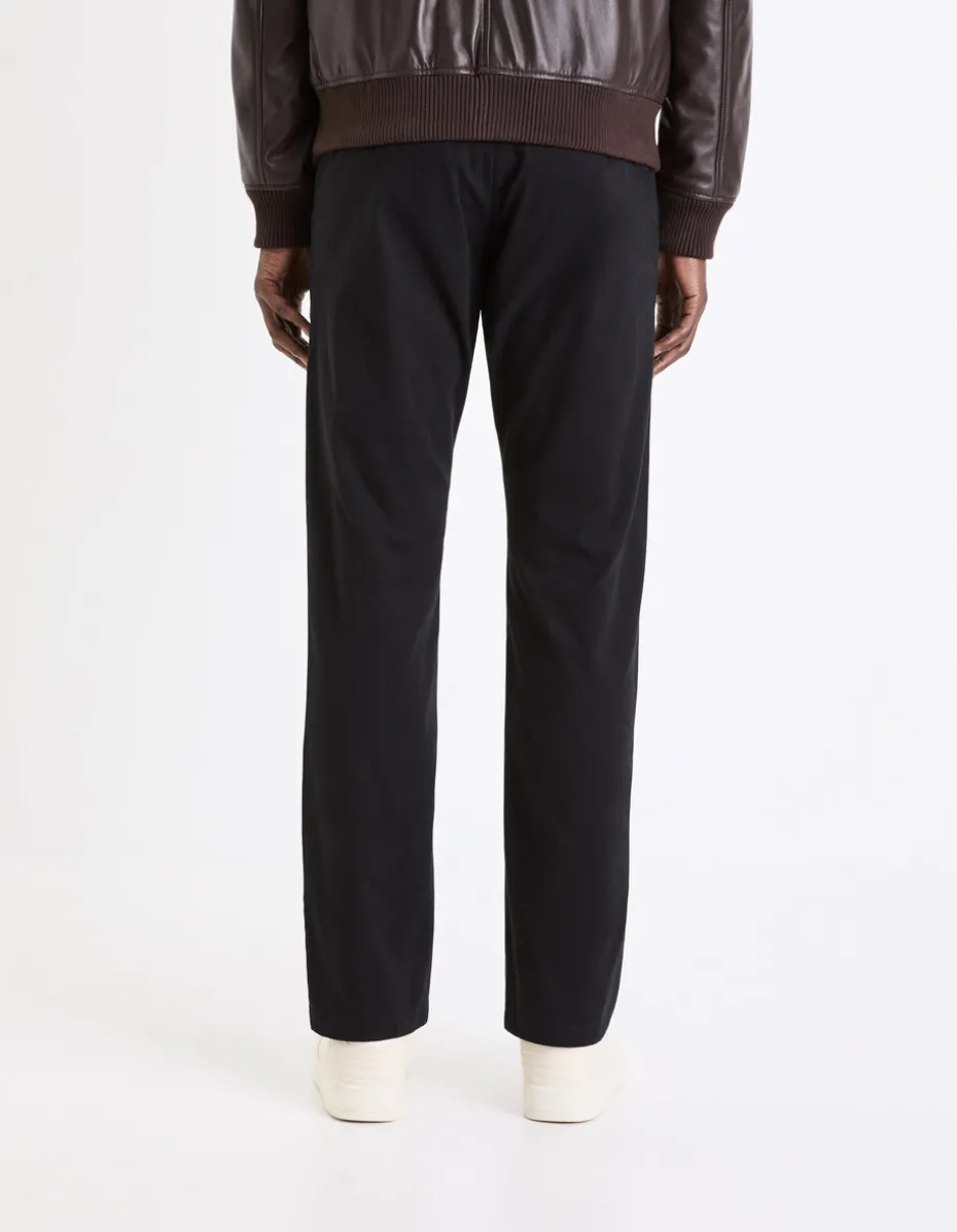 Chino straight broek van stretchkatoen - zwart