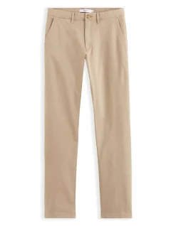 Chino straight broek van stretchkatoen - beige