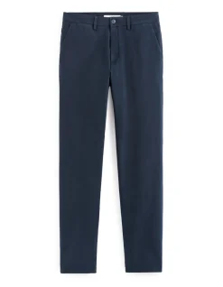 Chino straight broek van stretchkatoen - marine