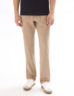 Chino straight broek van stretchkatoen - beige