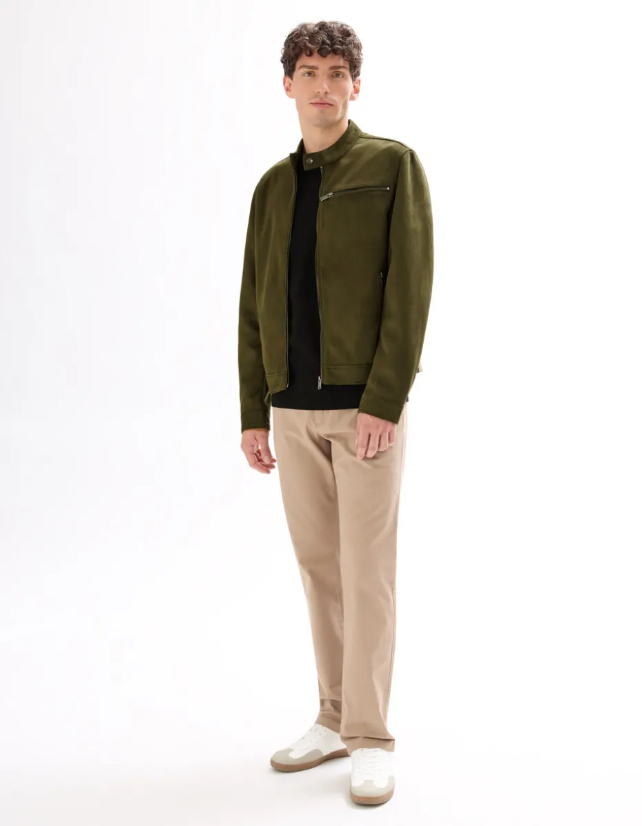 Chino straight broek van stretchkatoen - beige