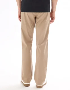 Chino straight broek van stretchkatoen - beige