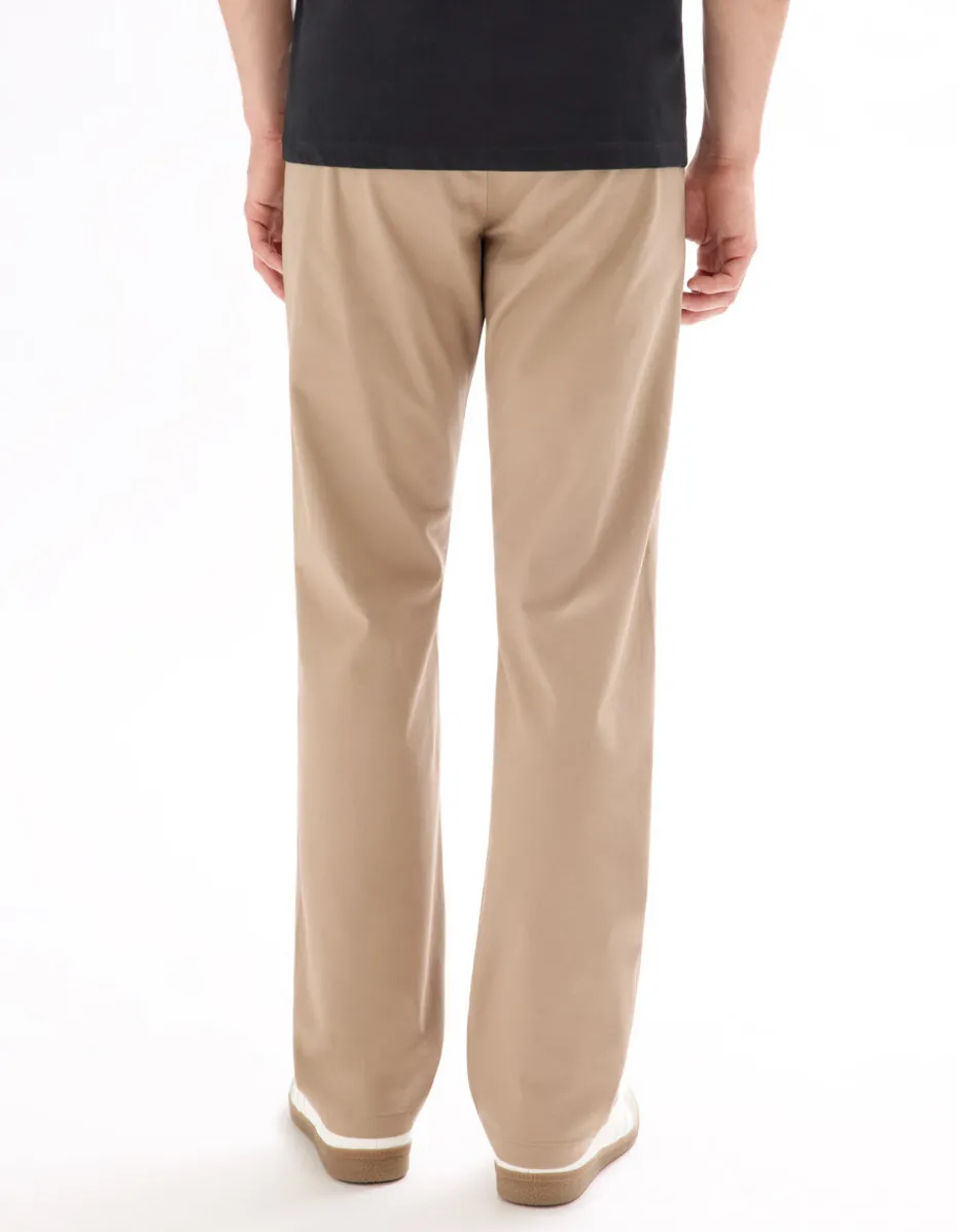 Chino straight broek van stretchkatoen - beige