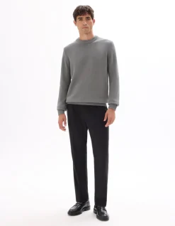 Chinobroek straight fit stretch twill - zwart