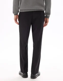 Chinobroek straight fit stretch twill - zwart