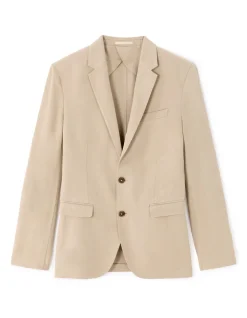 Colbert van Lyocell en linnenmix - beige
