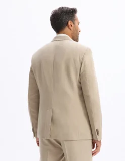 Colbert van Lyocell en linnenmix - beige