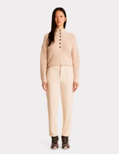 Comfortabele chino met elastische taille - beige