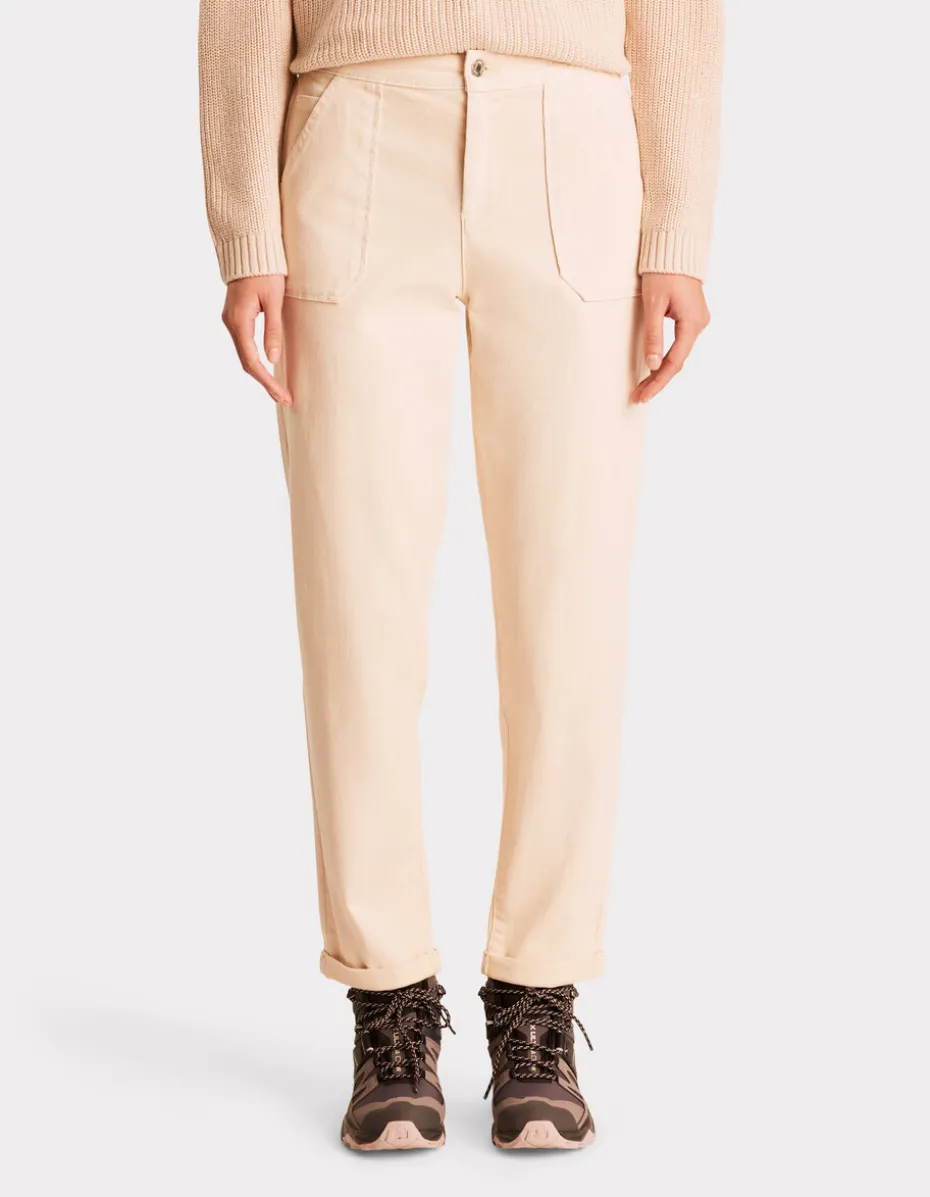 Comfortabele chino met elastische taille - beige