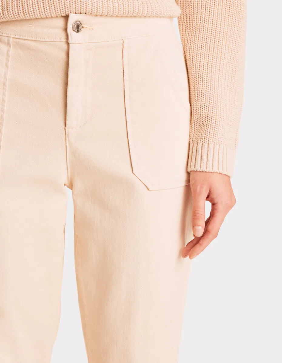 Comfortabele chino met elastische taille - beige