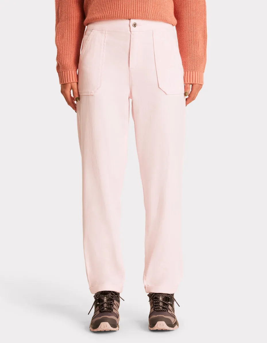 Comfortabele chino met elastische taille - roze