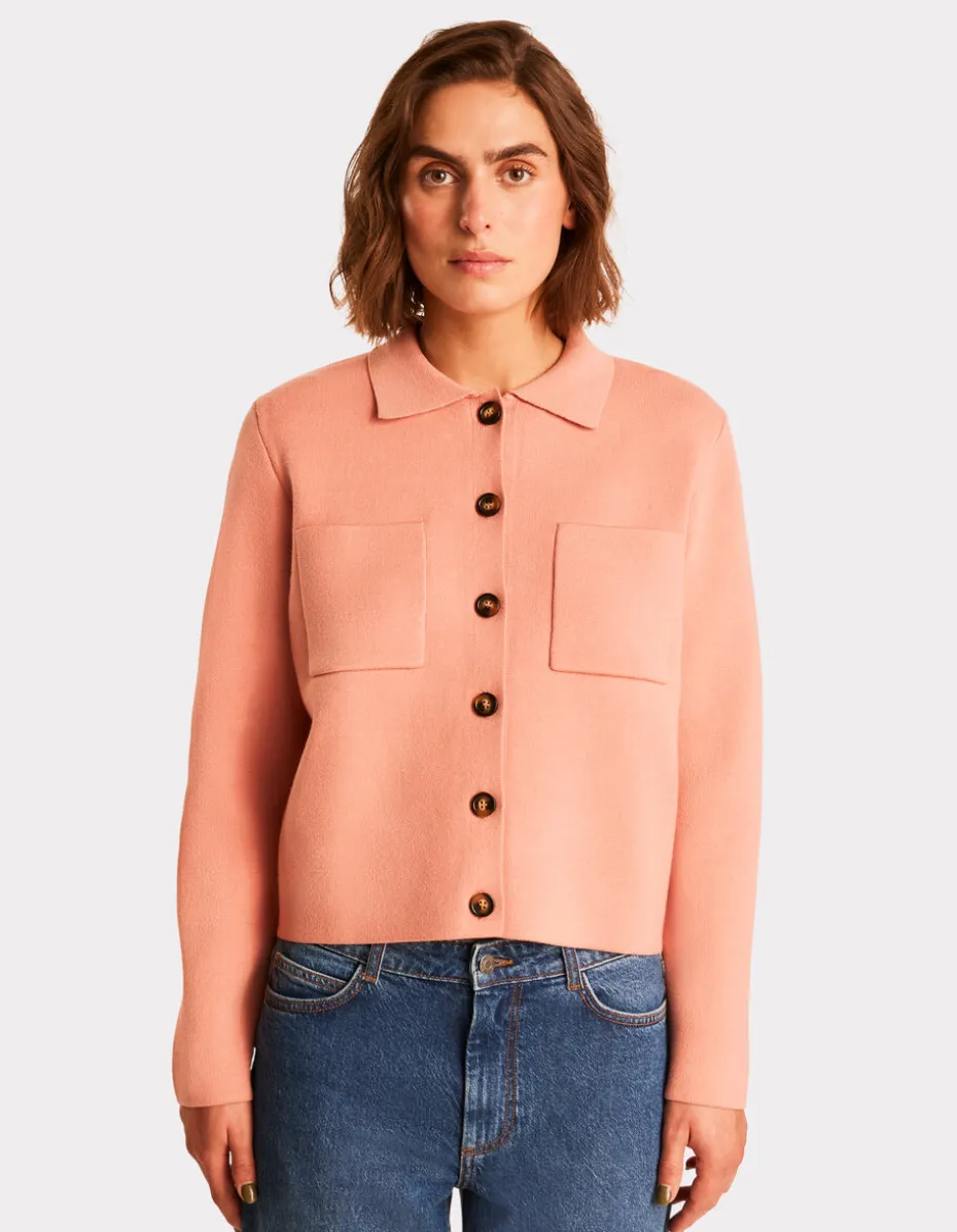 Compact gebreid vest - roze