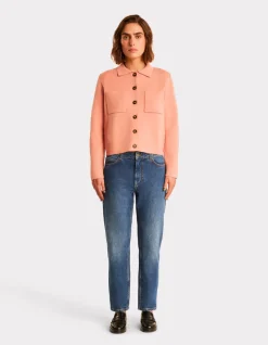 Compact gebreid vest - roze