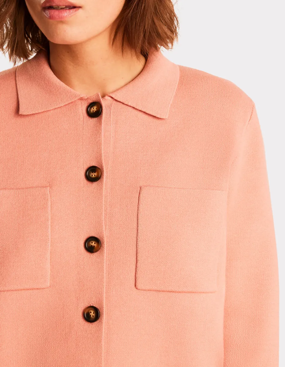 Compact gebreid vest - roze